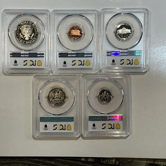 1993-S Proof Set Date 5 Coin Newly Graded PCGS PR69 DCAM Perfect Gift