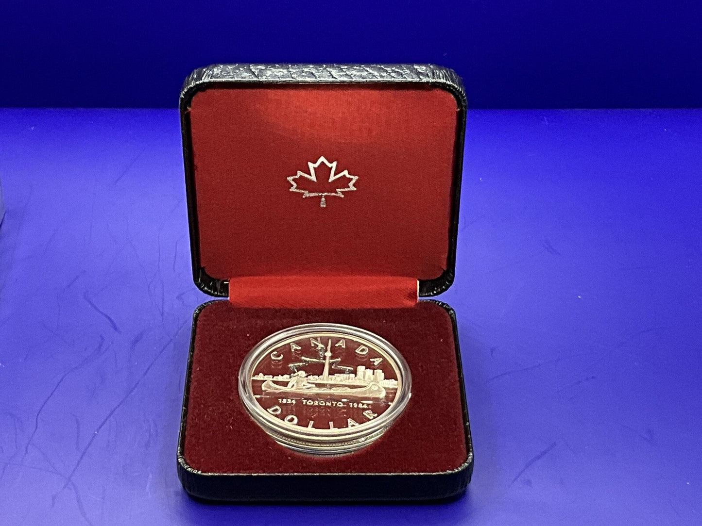 1984 Canada $1 Proof Silver Dollar Toronto "The Traveler" Canoe w/ OGP & Capsule