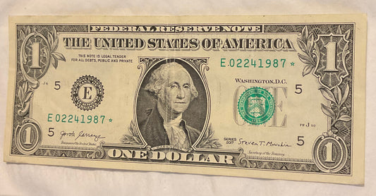 Star Note Birthday - February 24, 1987 Serial # 02241987 Anniversary Special Day