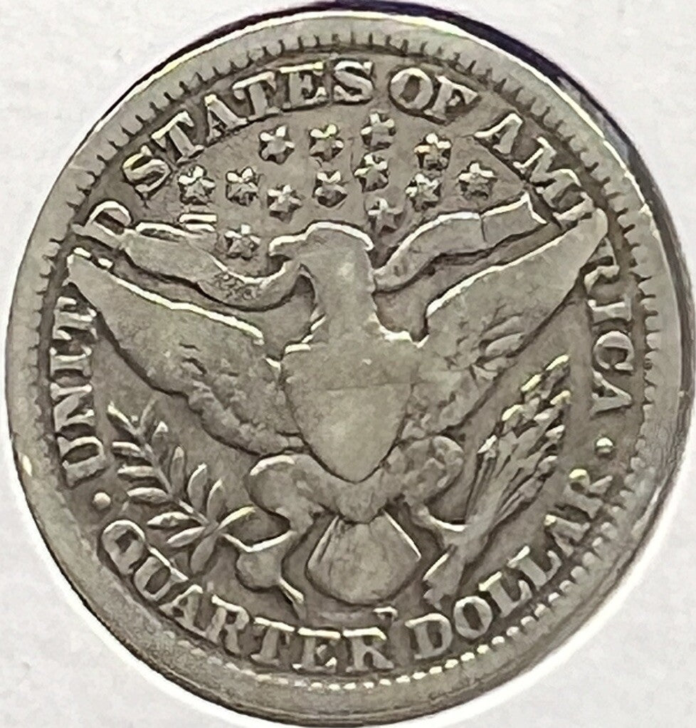 1909-D Barber 90% Silver Quarter 25c Lower Mintage Collectible Coin