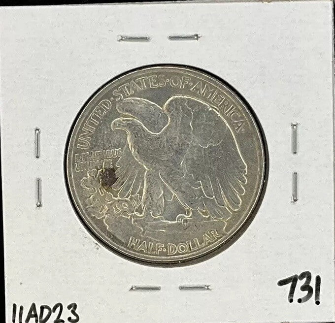 1945-P Philadelphia Mint Walking Liberty 90% Silver Half Dollar WWII Era Coin