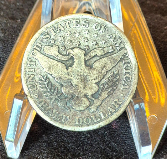 1907 San Francisco Barber Half Dollar 90% Silver 50C Good+ Partial Motto