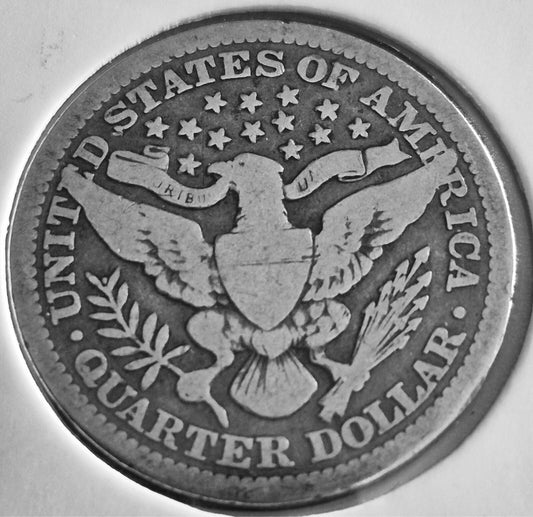 1911 Barber Silver Quarter 90 % SILVER Coin Raw Circulated Nice Condition