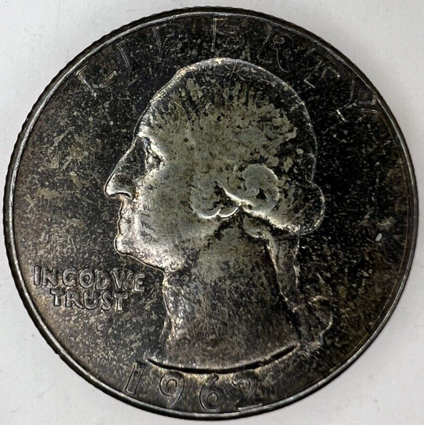 1962-P GEM BU Washington End Coin OBW US Treasury 90% Silver Quarter TONER ALERT