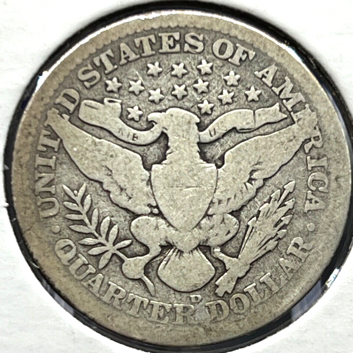 1909-D Barber 90% Silver Quarter 25c Lower Mintage Collectible Coin