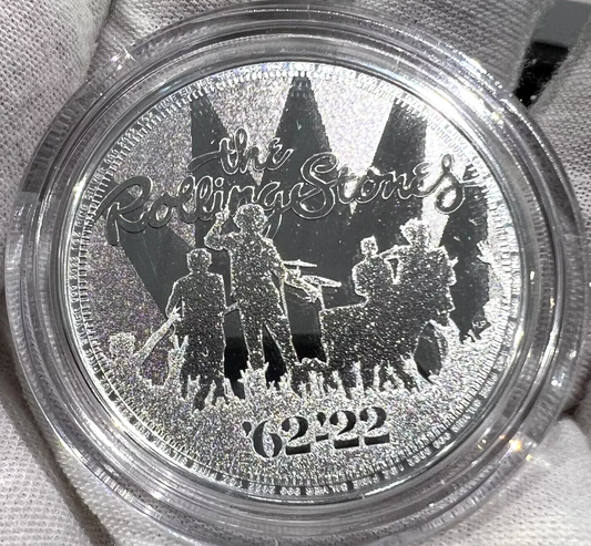 2022 Great Britain 1 oz .999 Silver 60 Years The Rolling Stones Coin BU Capsule