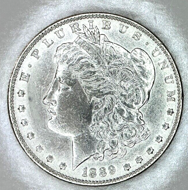 1889 P Morgan $1 Dollar 90% Silver BU Blast White Uncirculated Coin