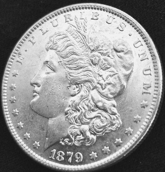 1879 S Morgan $1 Dollar 90% Silver W/Mint Like Details Circulated Blast White