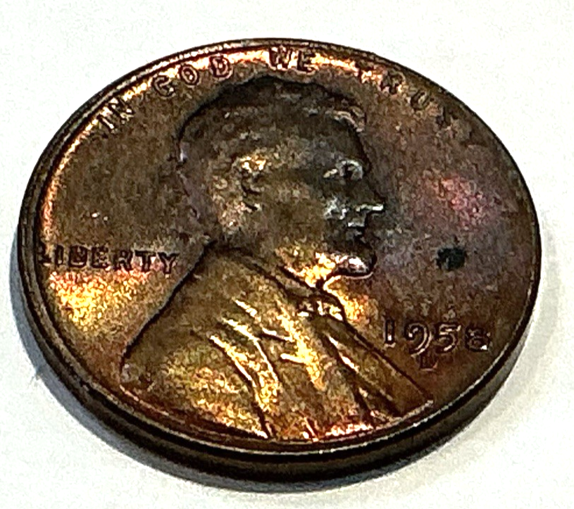 1958 D - Lincoln Wheat Cent - BU (Roll End Toning) Exact GEM Coin Shown