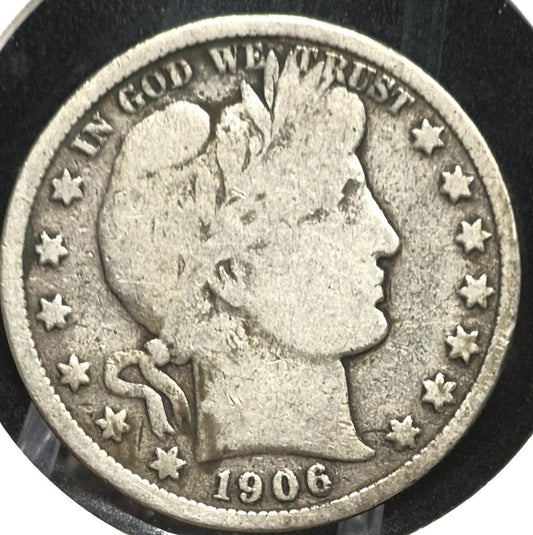 1906 Barber Half Dollar 🥈90% Silver🥈 50C Very Good Condition Full Motto
