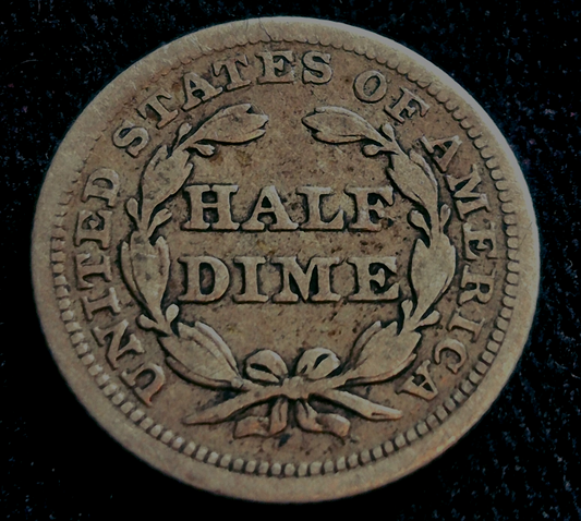 1854 Liberty Seated Half Dime 90% Silver Variety 3 Arrows at Date Finer Details