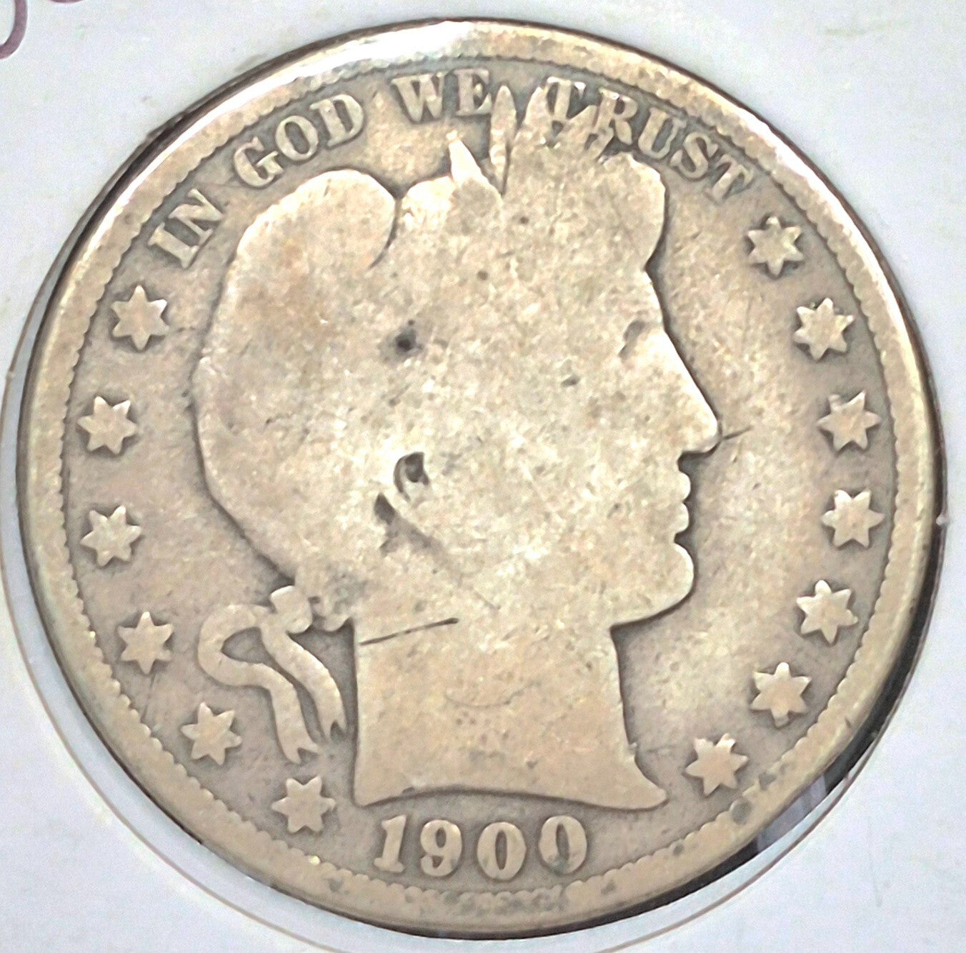 1900 Barber Half Dollar 90% Silver 50C Circulated Condition Full Rims