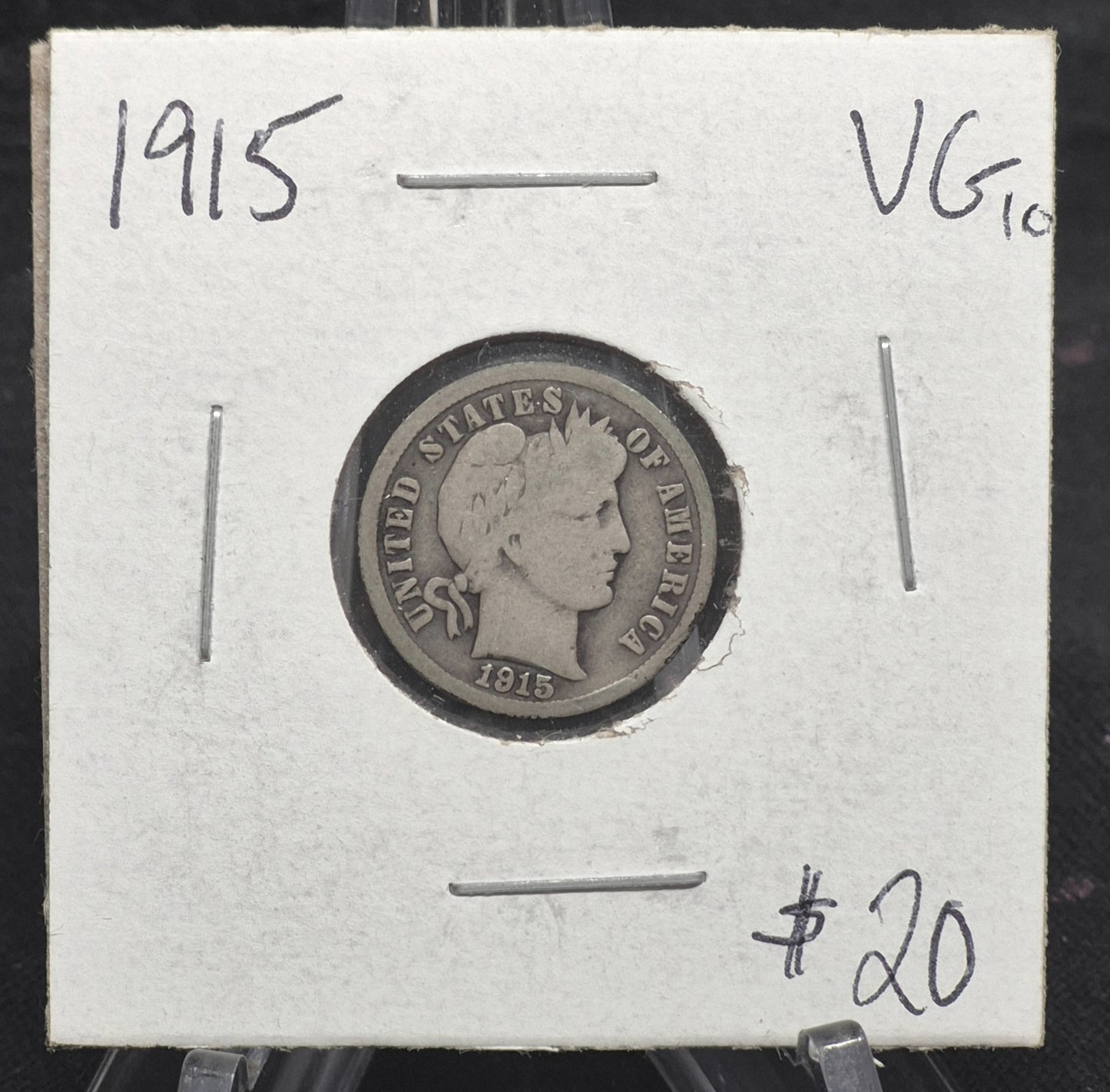 1915 P Barber Dime 🥈90% Silver🥈 Very Good Detailed Circulated Condition