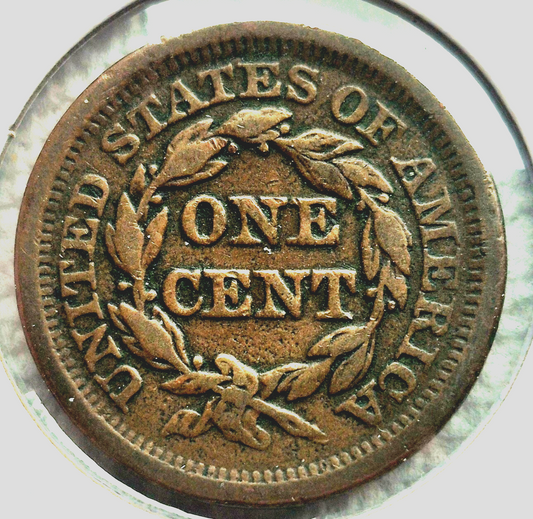 1853 Braided Hair Large Cent 🔥Very Nice AU Details🔥Full Liberty Rich Brown