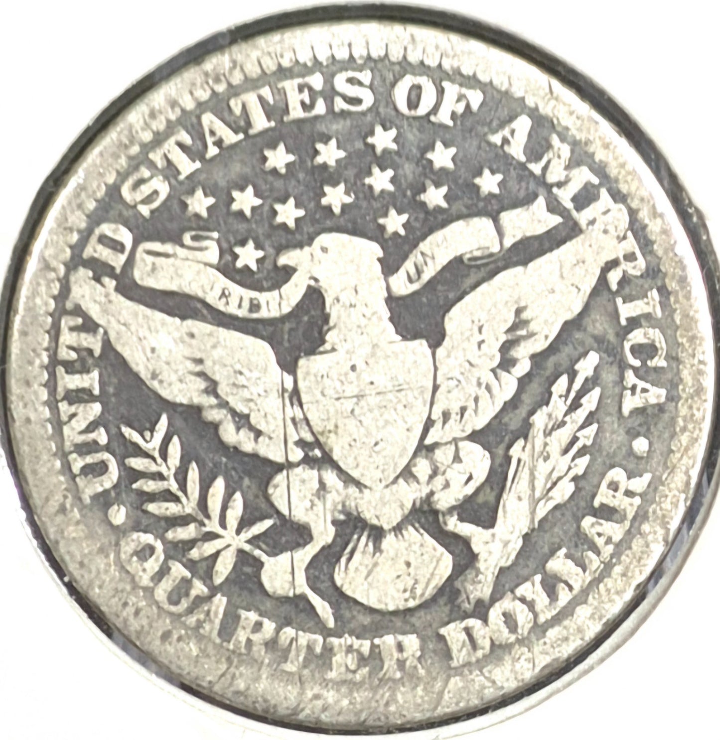1913 Barber Silver Quarter 90 % SILVER Much Harder Date Coin Very Good Condition