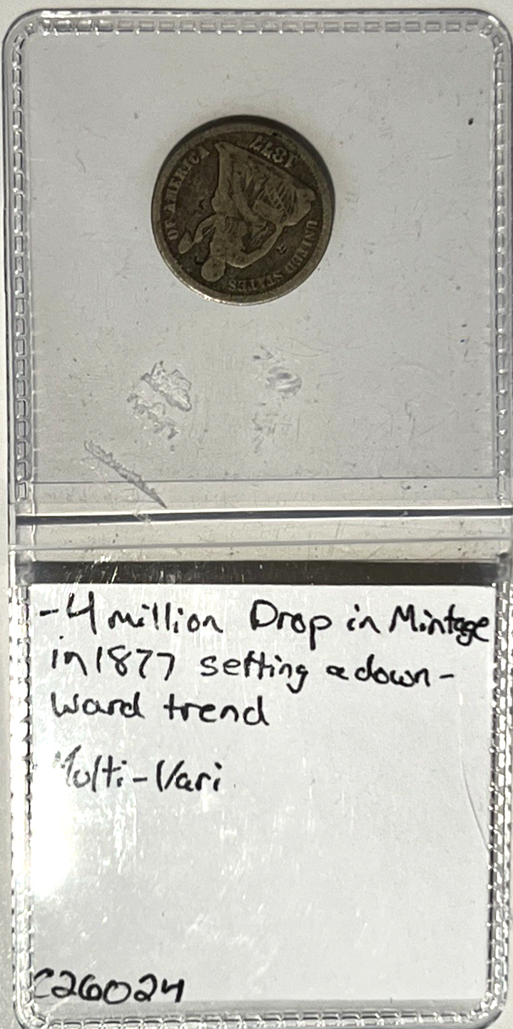 ✅ 1877 Liberty Seated Dime 90% Silver F+ 2000 Survival Estimated