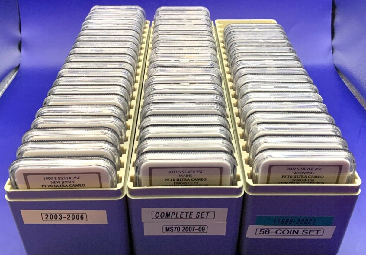 Complete Set SILVER State Quarters & Territories NGC PF70 UCAM RARE Proof Coins