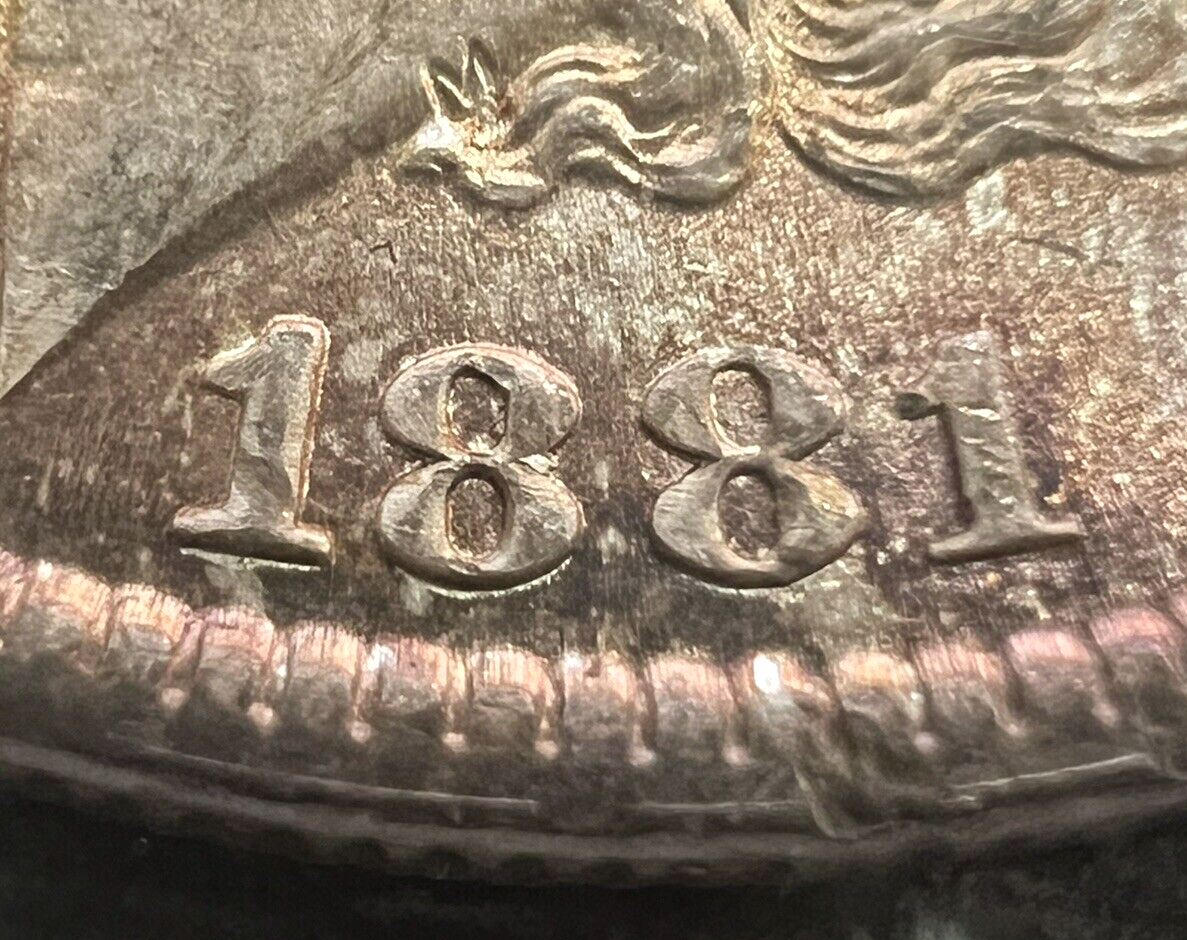 1881 MORGAN Silver Dollar NGC MS-63 VAM 9 Golden Tone Amazing Strike