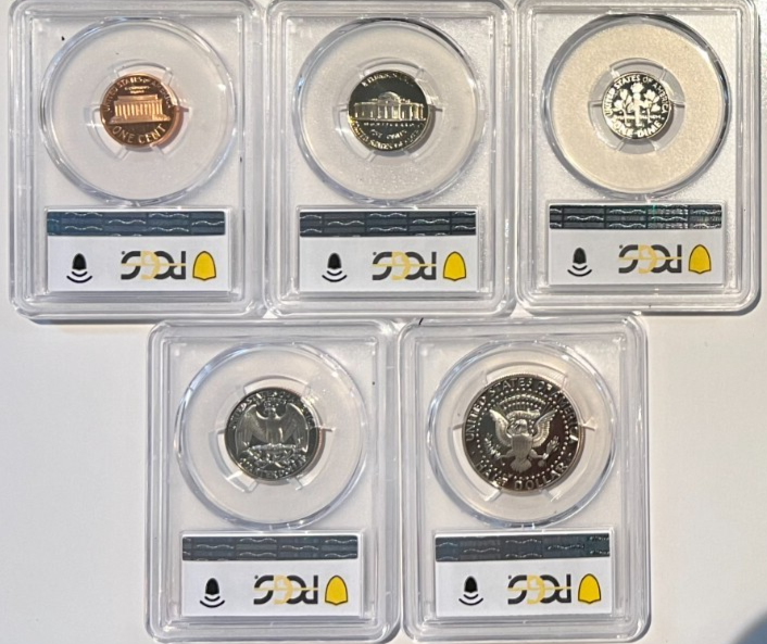 ⭒ 1995-S Proof Set Date 5 Coin Newly Graded PCGS PR69 DCAM Perfect Gift