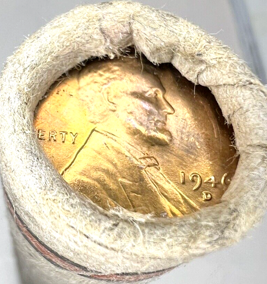 ✅ 1946 D Lincoln Wheat Cent GEM BU 1c BRILLIANT UNCIRCULATED From OBW Roll