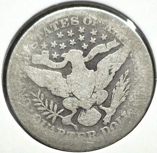 1911 Barber Silver Quarter 90% SILVER Coin Good Circulated Condition