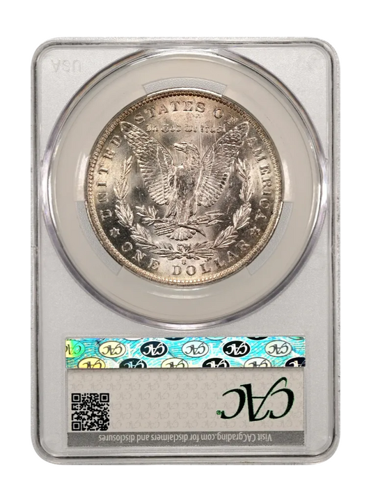 AMAZING TONER 1883-O Morgan Silver $1 Dollar Coin MS61 CAC Blue Steel Toned Coin