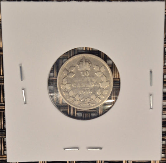 Canada - 10 Cents 1918 - George V, 🔥2.16 Grams .925% Silver🔥 Dime