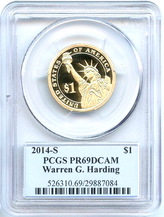 β
2014 S Warren G. Harding Presidential Dollar PCGS PR69DCAM Photo Label