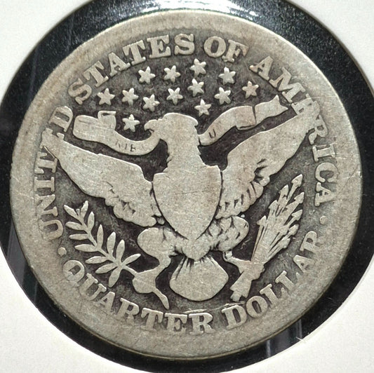 1911 Barber Silver Quarter 🥈90% SILVER Coin Very Good Condition Partial Motto