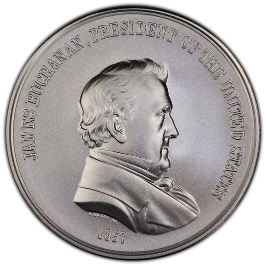 ✅ 2023 PCGS MS70 James Buchanan "1857" Presidential Silver Medal Gold Shield