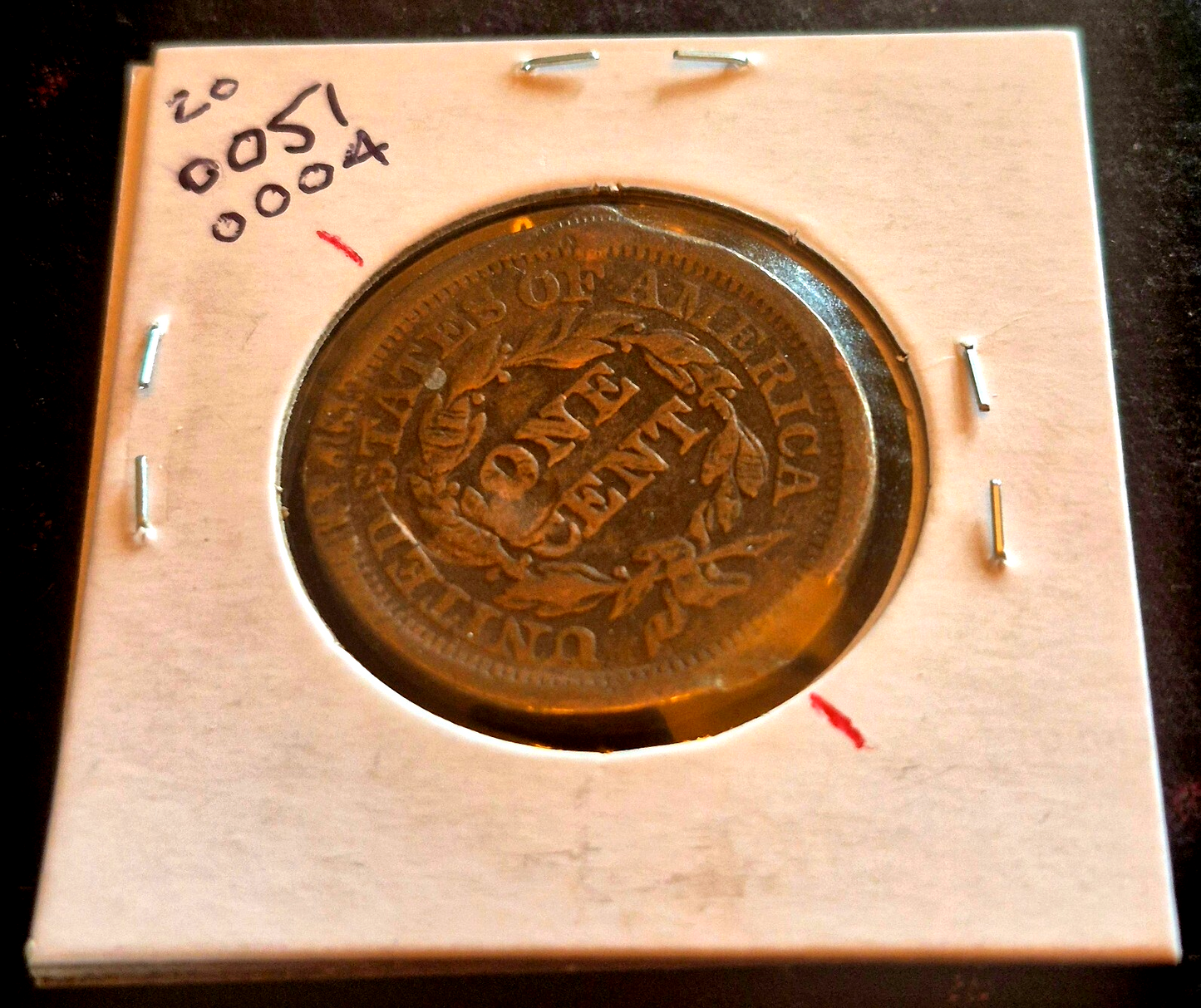 1852 Coronet Large Cent Braided Hair š„45 Degree Die Rotationš„ Partial Liberty