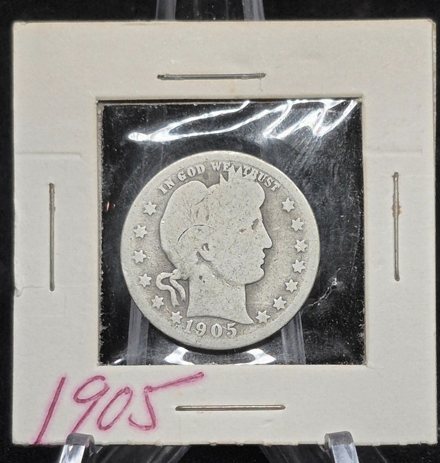 1905 Barber Silver Quarter 90% SILVER Coin Raw Circulated AG Condition or Less