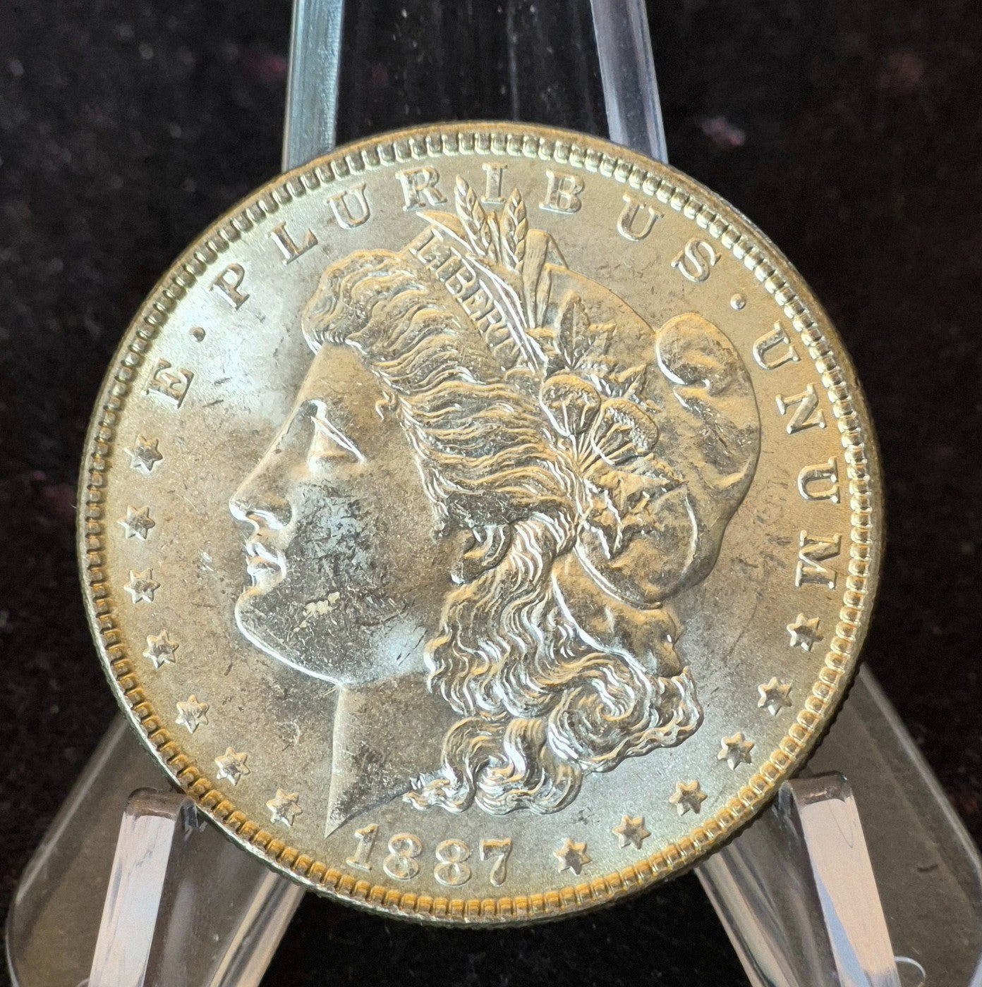 1887-P Morgan 90% Silver Dollar BU Gem, Rev Die Crack, Vam Hunters, Rare Vam 3-A