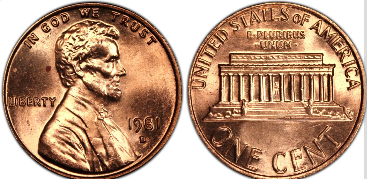 1981 Denver Memorial BU Brilliant Uncirculated 1C 🔥From OBW Bank Roll🔥