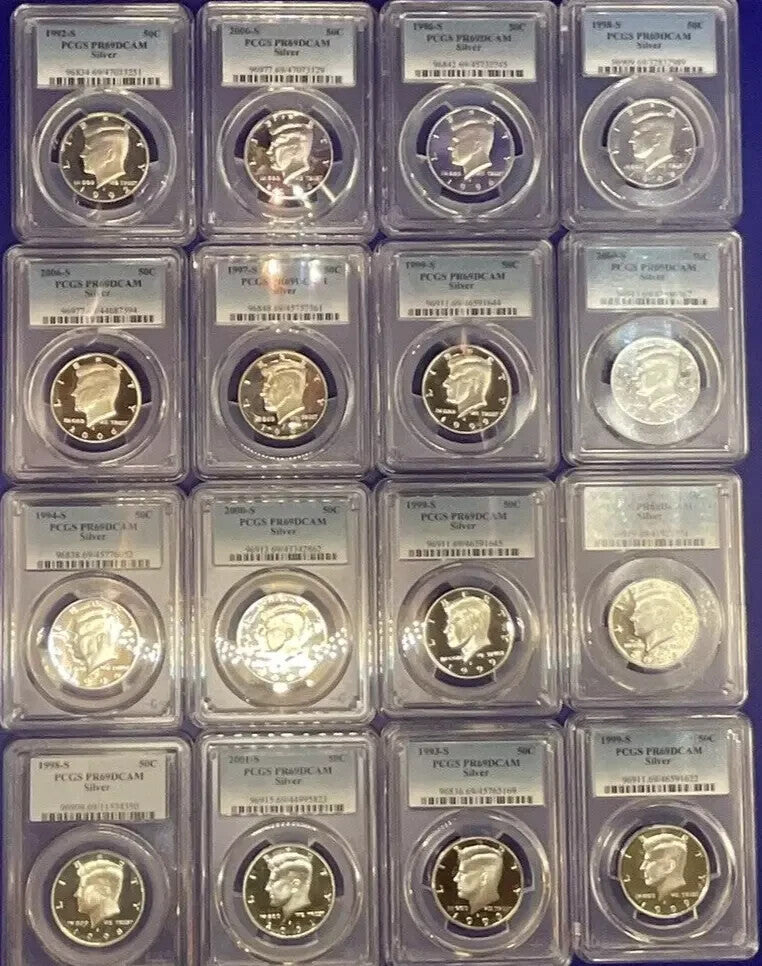 {10} 90% SILVER Proof Coins 💰 PCGS Graded PR69 U.S. Mint 💰 + STORAGE CASE