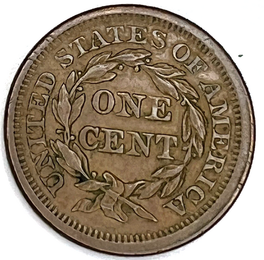 ✅ 1851 Coronet Braided Hair Large Cent AMAZING DETAIL Nice Color & Sharp Strike