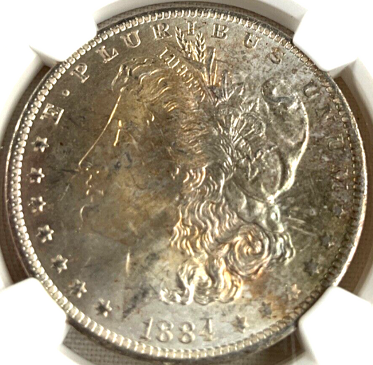 ✅ 1884-O MS64 NGC Morgan Silver Dollar Golden Toned Titan $1 Coin GEM