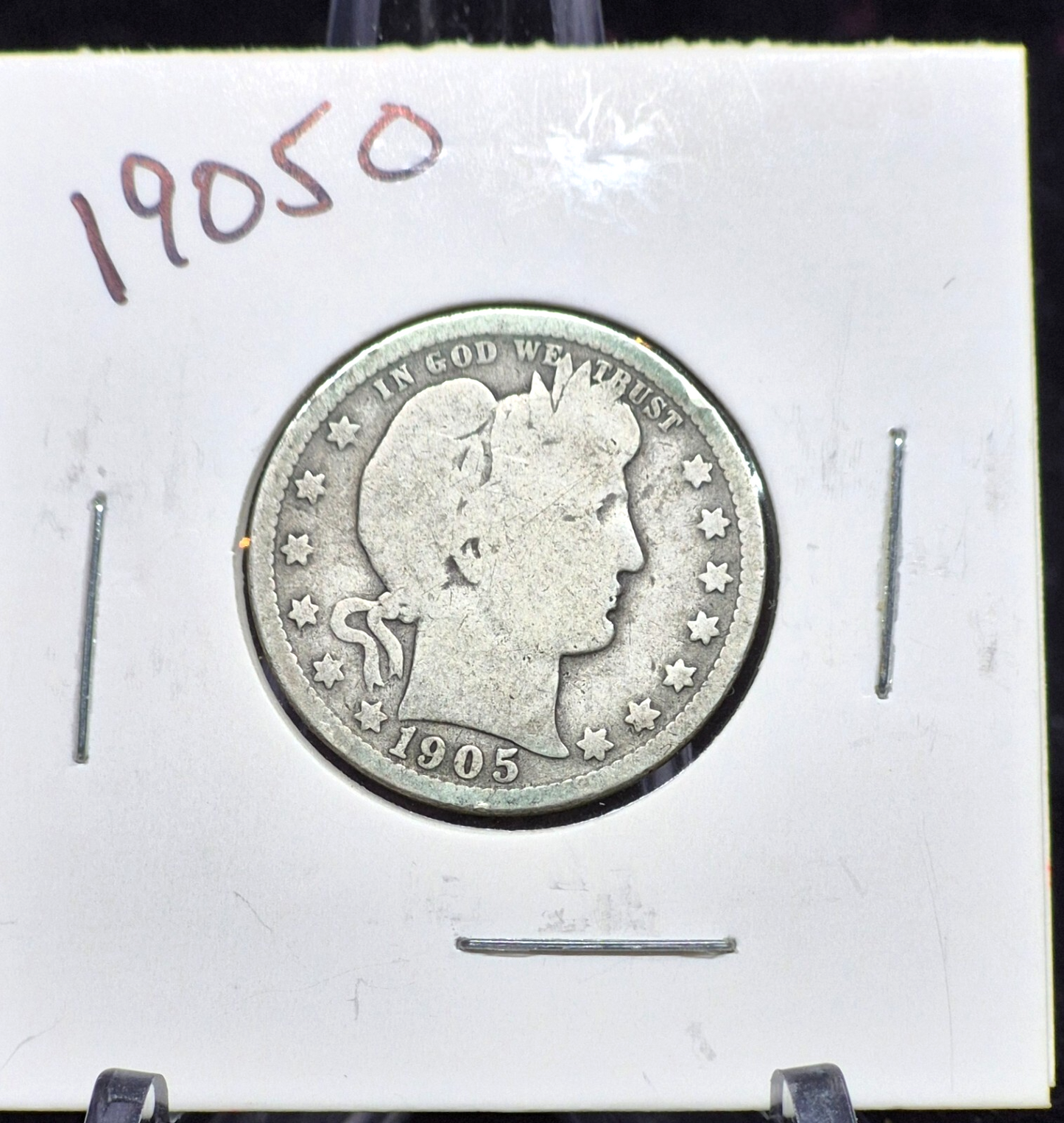 1905 O Barber Silver Quarter 90% SILVER Coin Raw Circulated AG Condition or Less