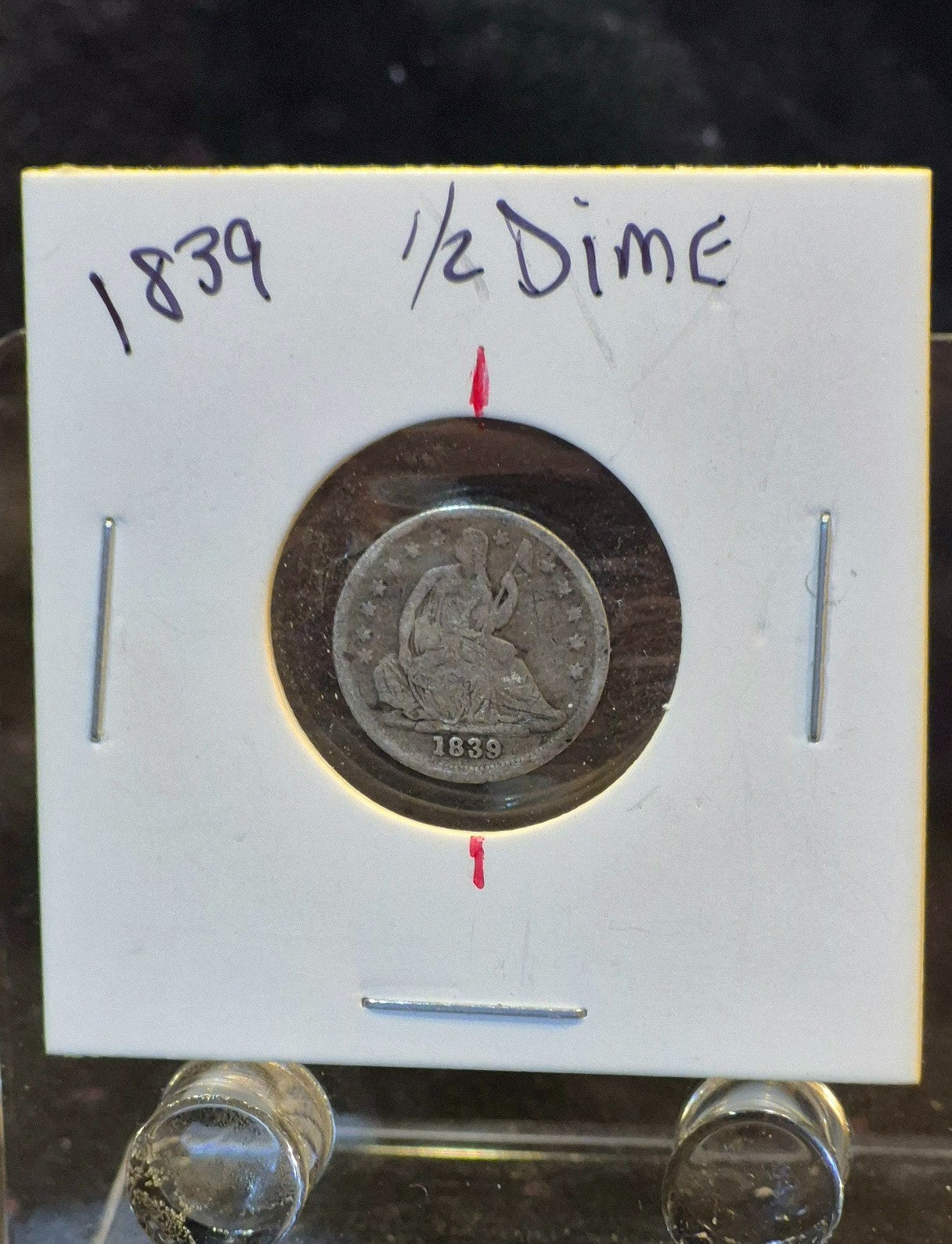 💰1839-P Seated Liberty Half Dime Rotated Error G-VG Features Type 3 90% Silver