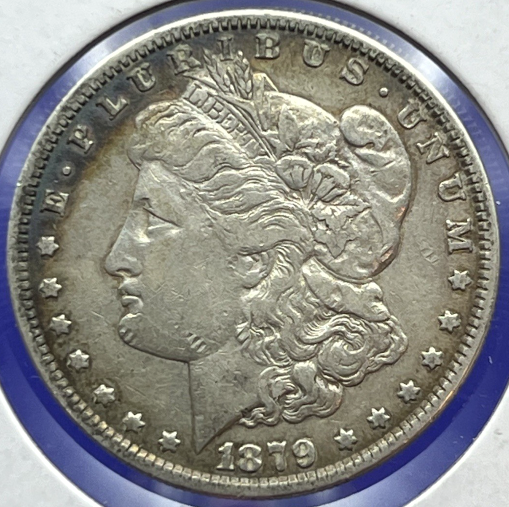 1879 Morgan $1 Dollar 90% Silver BEAUTIFUL Rim Toned Obverse+ Full Toned Reverse