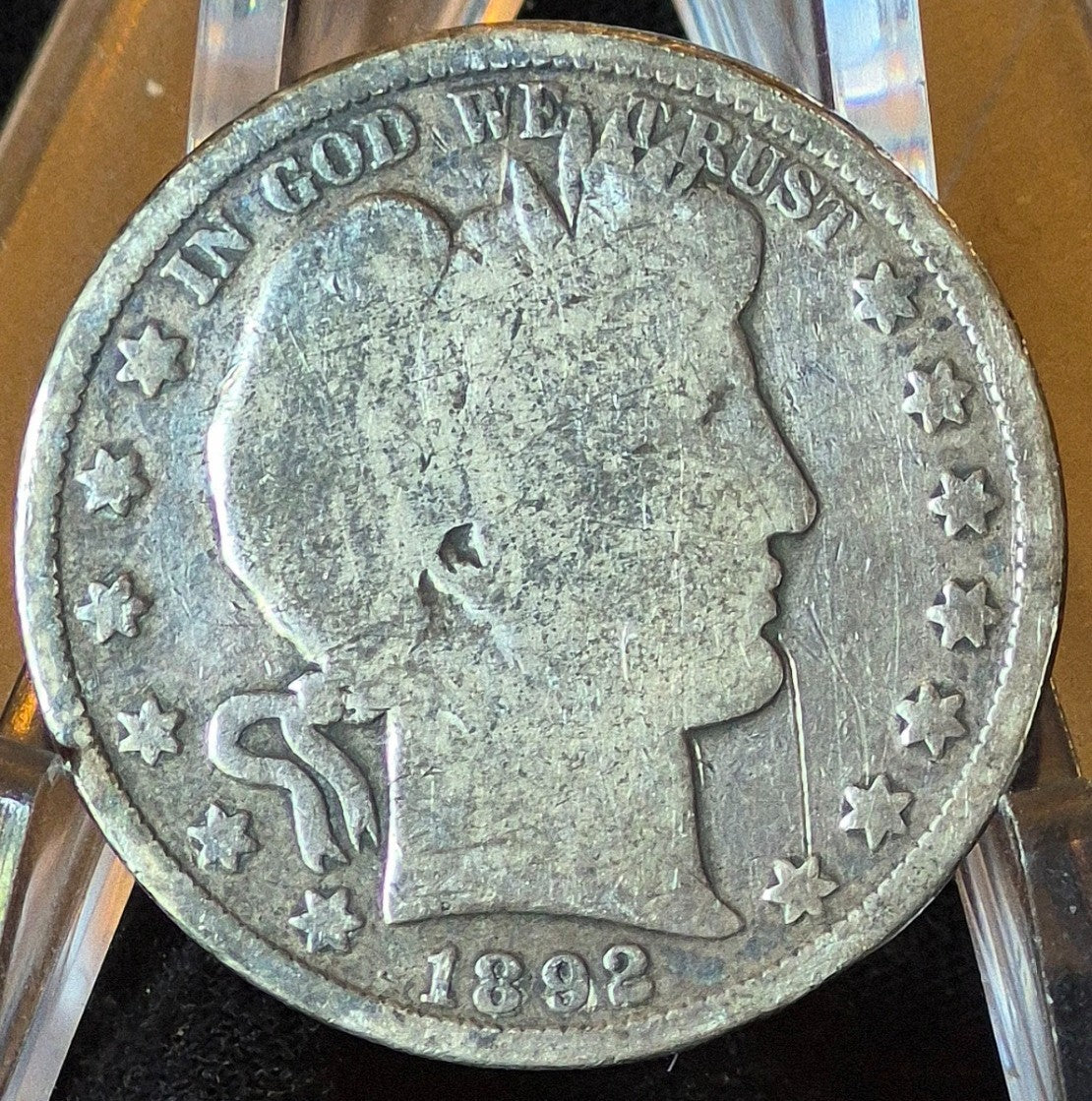 1892 Barber Half Dollar 1st Year 90% Silver 50C Good Condition Lowest P Mintage