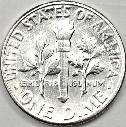 1957P Roosevelt Dime 90% SILVER Gem BU Brilliant Uncirculated Bright White Shiny
