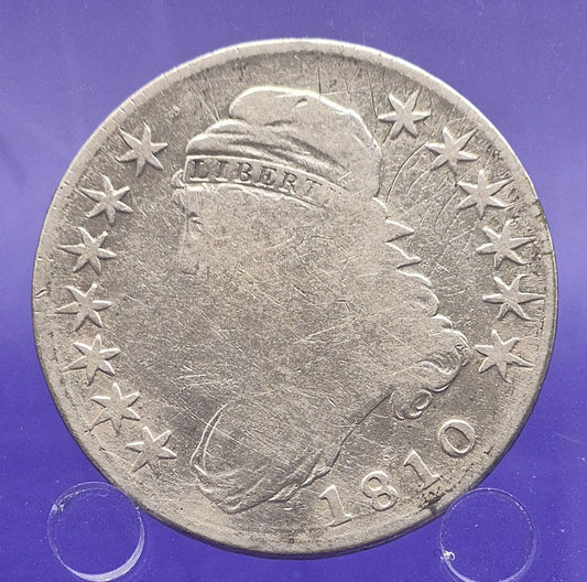 1810 Capped Bust Half Dollar AG About Good 90% Silver 50c Coin Early Better Date