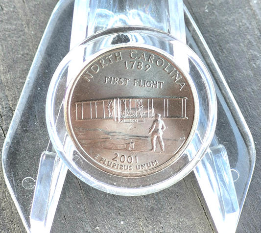 Dale Earnhardt Colorized 2001 North Carolina State Quarter NASCAR with Capsule