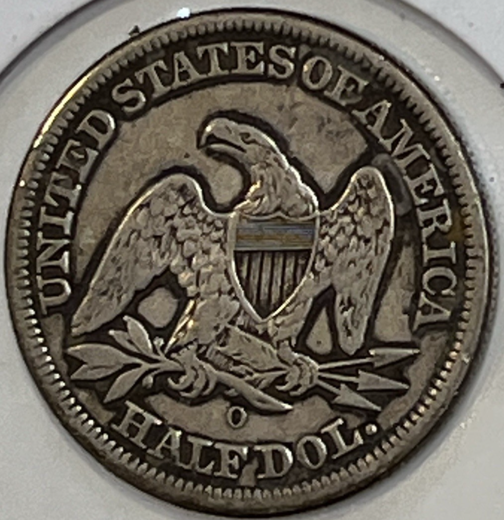 1854-O ARROWS ! Seated Liberty Half Dollar 90% Silver 50c Coin Eagle Reverse