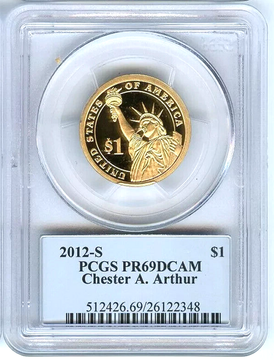 β
2012 S Chester A. Arthur Presidential Dollar PCGS PR69DCAM Photo Label