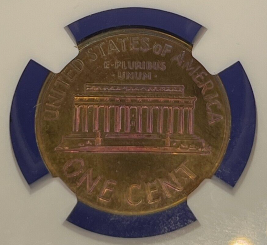 1961 1C NGC PF65 BN LINCOLN CENT PINK NEON COLOR!