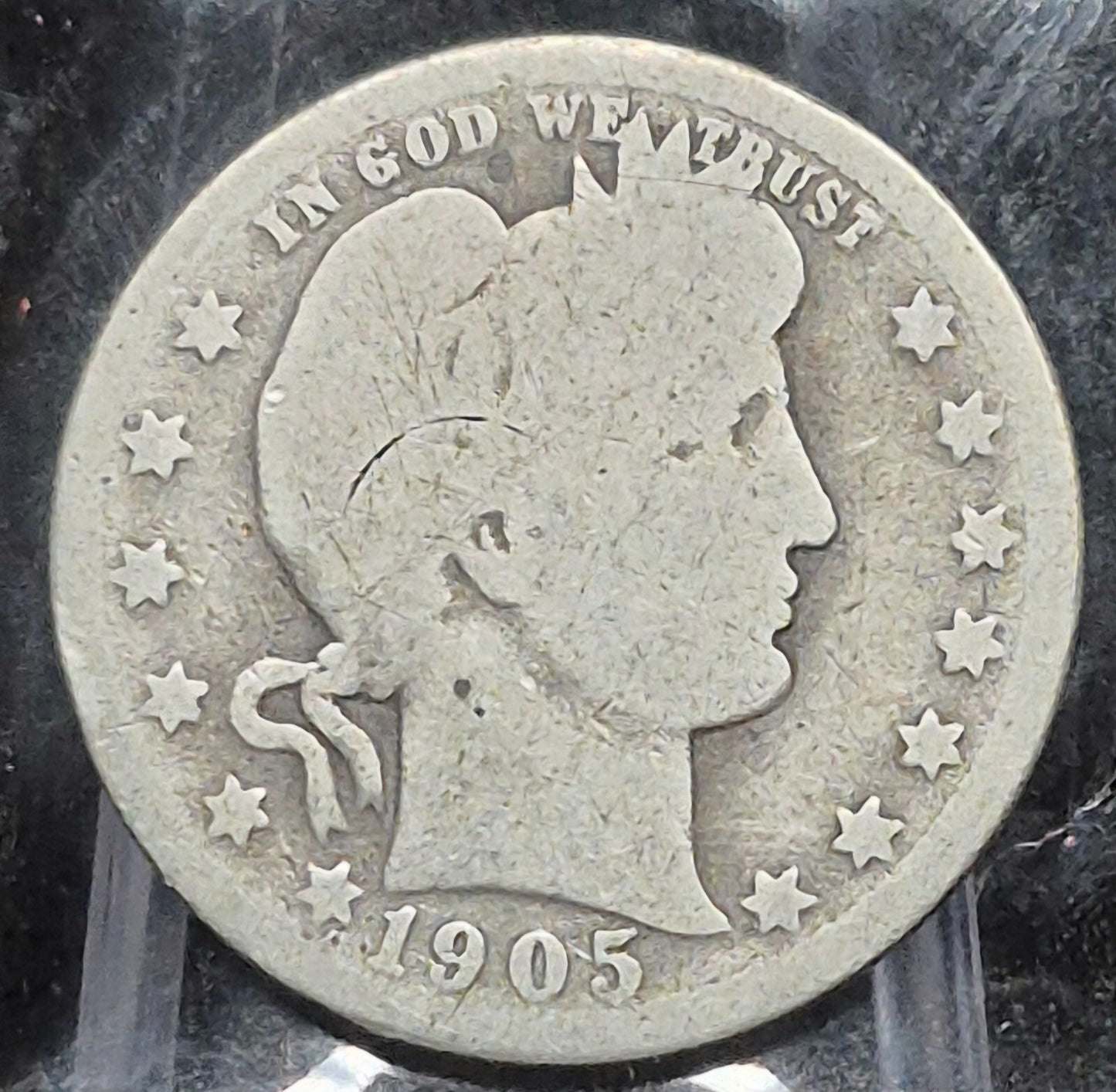 1905 Barber Silver Quarter 90% SILVER Coin Raw Circulated AG Condition or Less