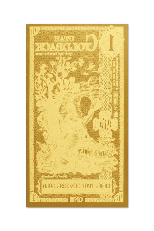 💰1 Utah Goldback Aurum Gold Foil Note 1/1000 oz 24kt .999 Fine 💰