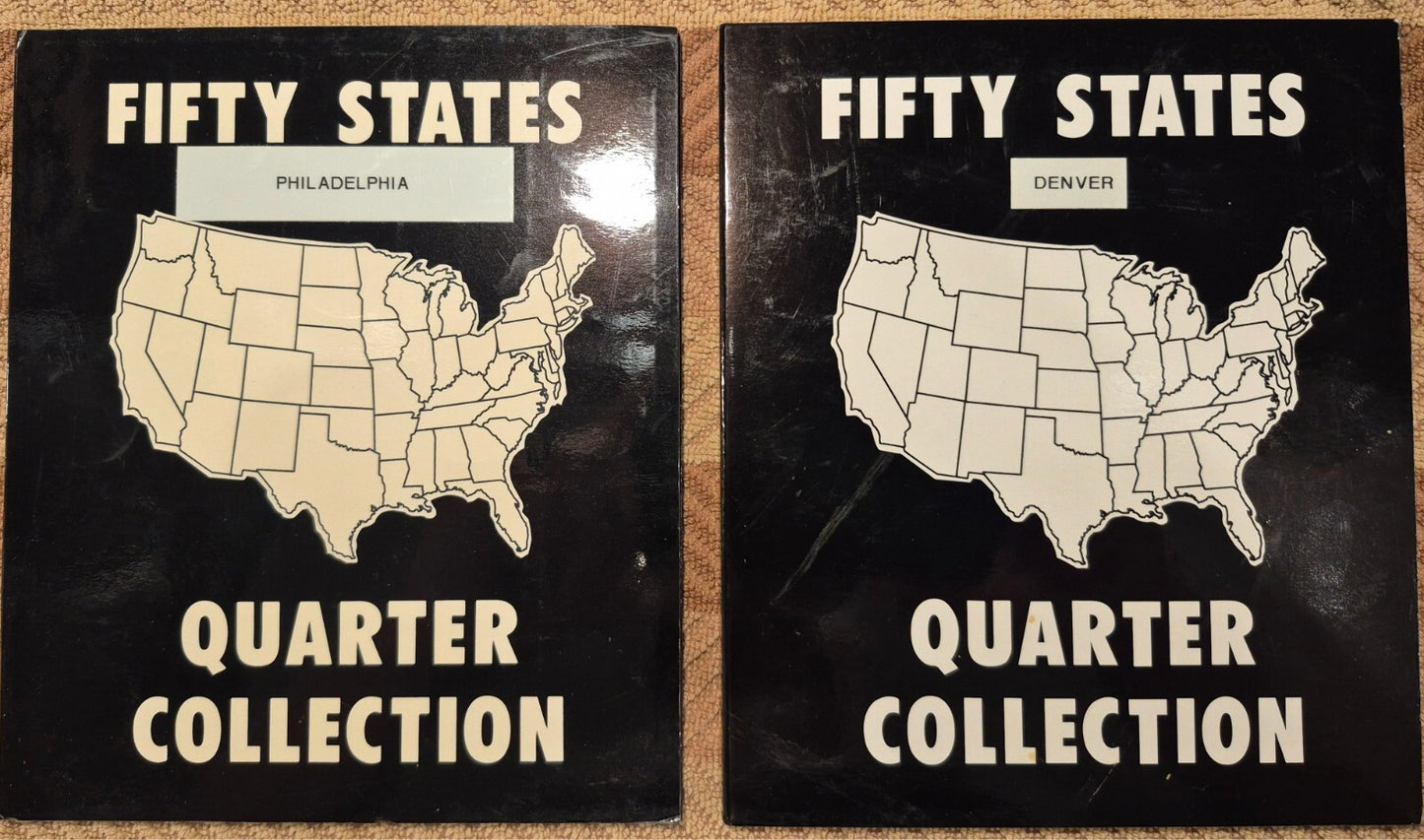 US STATE QUARTER SET P & D MINTS WITH ALBUMS, 1999 THRU 2008. 100 UNC QUARTERS